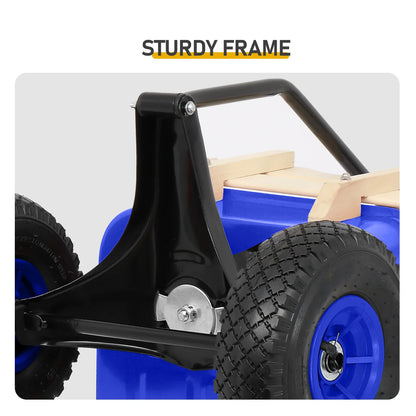 Heavy Duty Steel Wooden Side Cargo Wagon