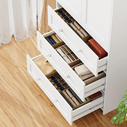 Armoire Wardrobe Closet with Drawers and Mirror