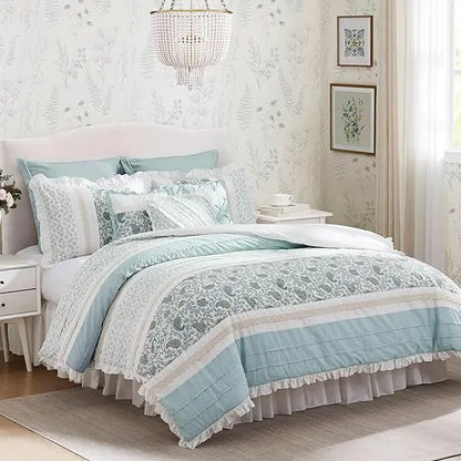 Cotton Shabby Chic Comforter 9 Piece Set