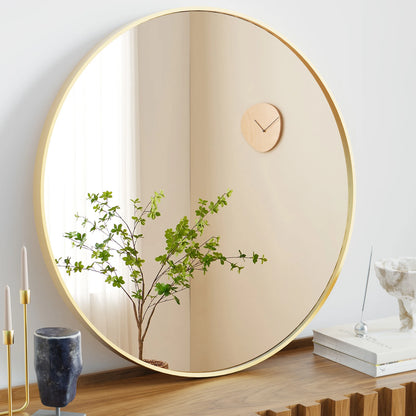 Round Vanity Framed Mirror for Wall