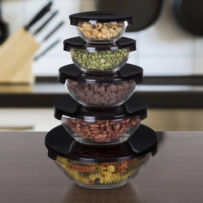 10 Piece Glass Storage Containers with Snap Lids