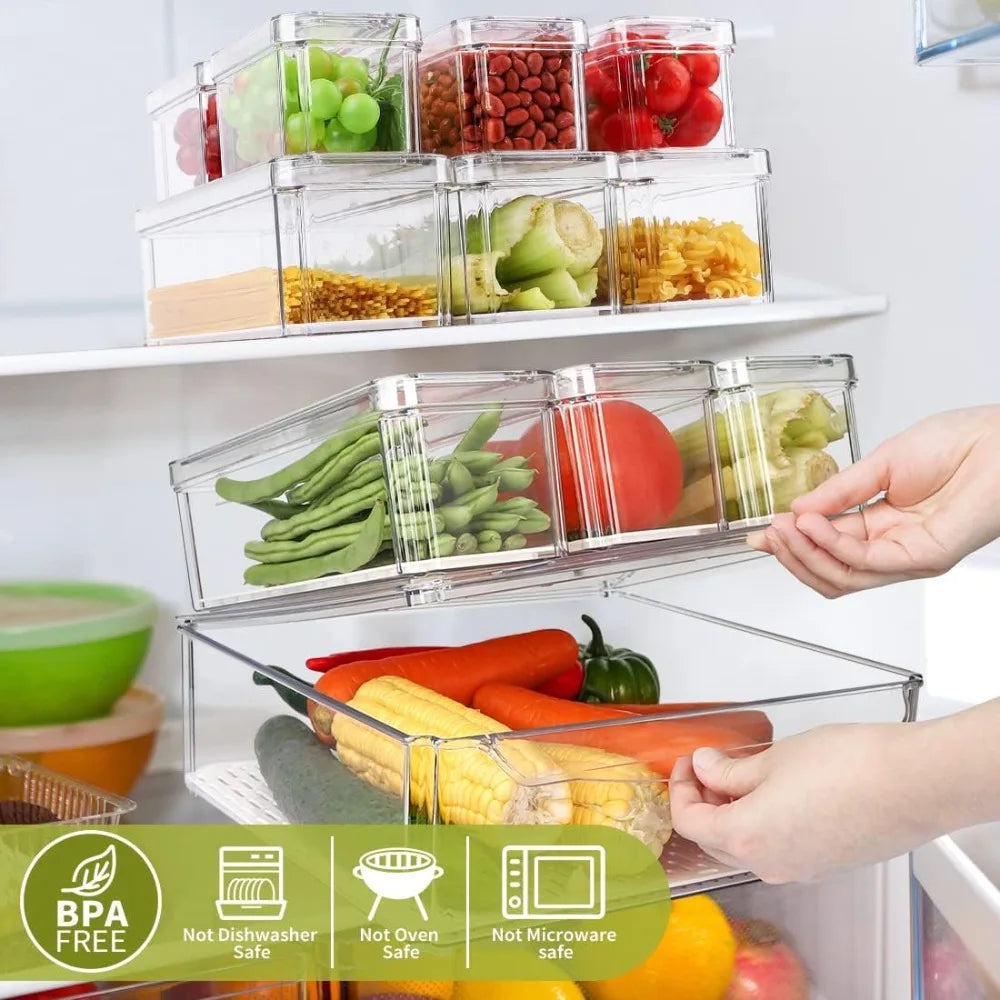 10 Pack Refrigerator Pantry Organizer Bins