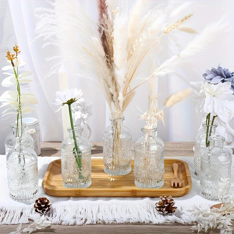 12 Pack Clear Vintage Glass Bud Vases