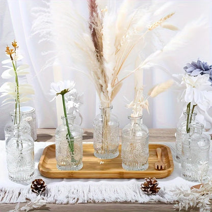 12 Pack Clear Vintage Glass Bud Vases