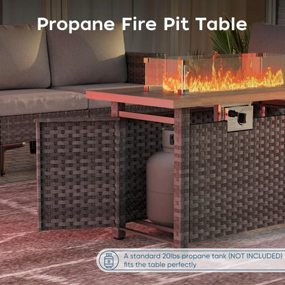 Outdoor Propane Fire Pit Table, 44" Auto-Ignition