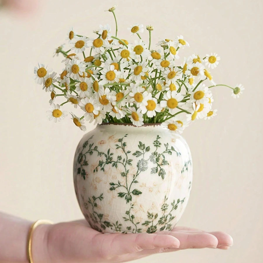 Ice Crackle Ceramic Vase Handmade