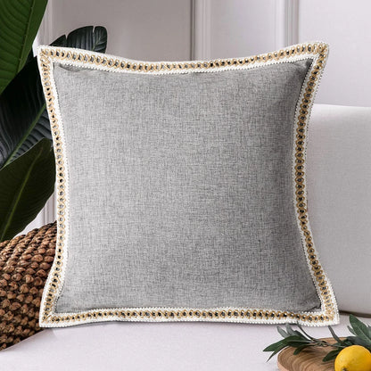 Linen Pillow Case Chenille Cushion Cover