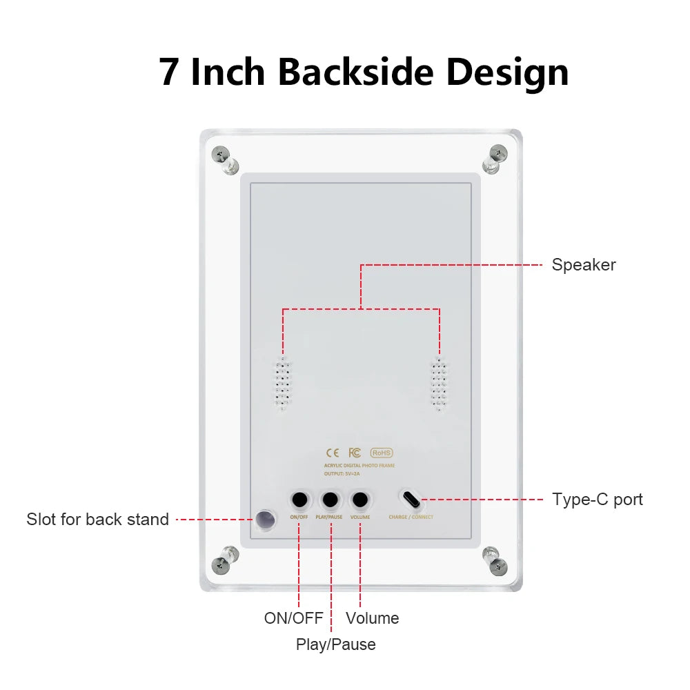 Acrylic Digital Photo Frame 5 and 7 Inch