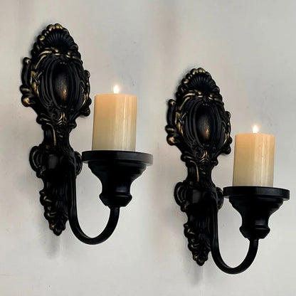 2pcs Wall-mounted Candle Holder Wrought Iron