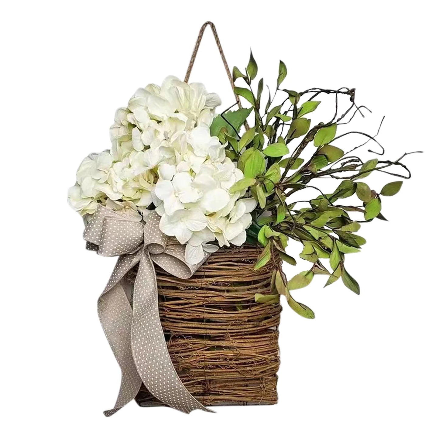 Hydrangea Flower Basket Door Hanging Wreath
