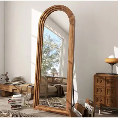 Arched Classic Wood Framed Full Length Floor Mirror