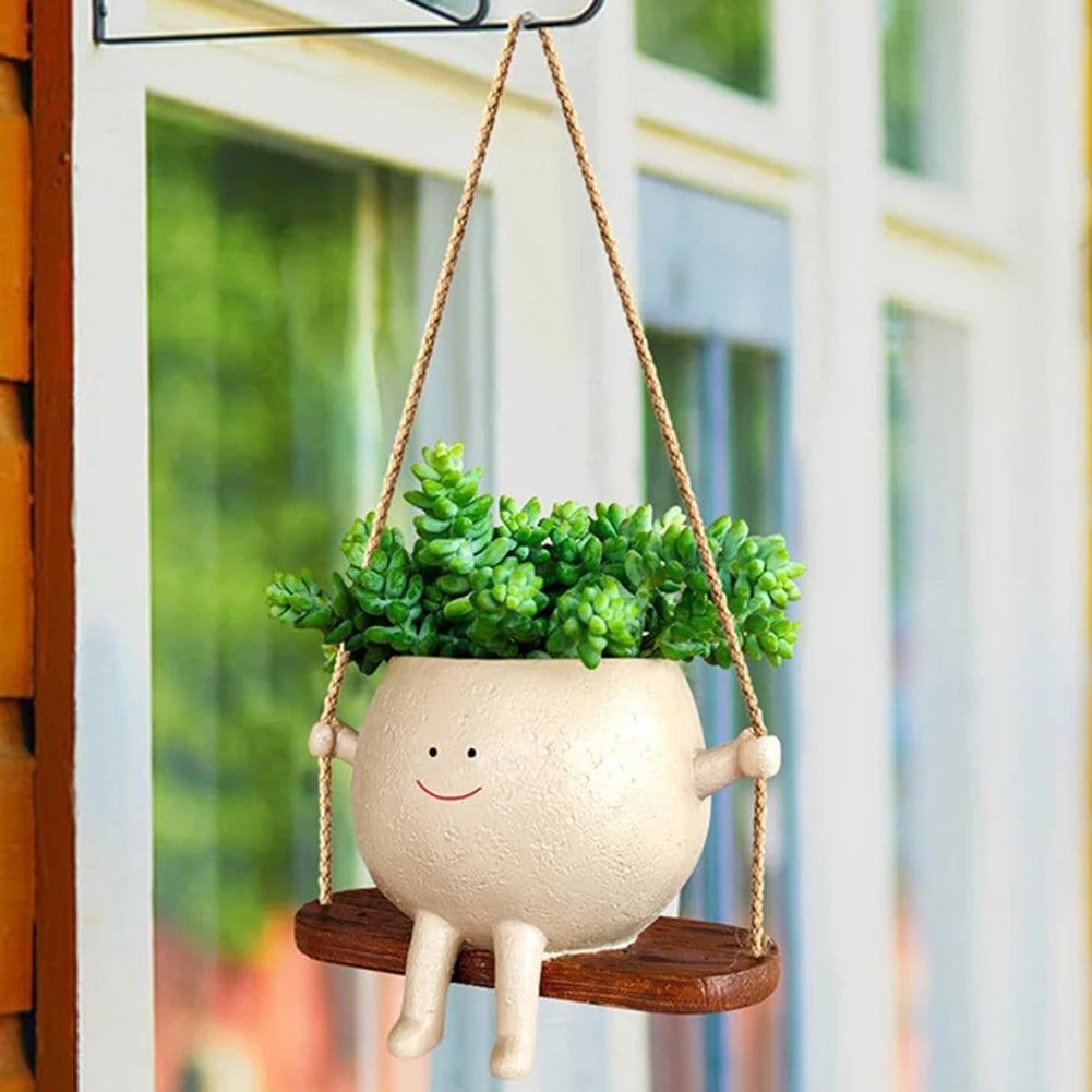Smiling Face Planter  Wall Hanging