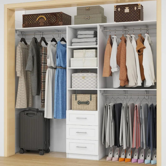 8' Corner Walk in Wood Closet Organizer System