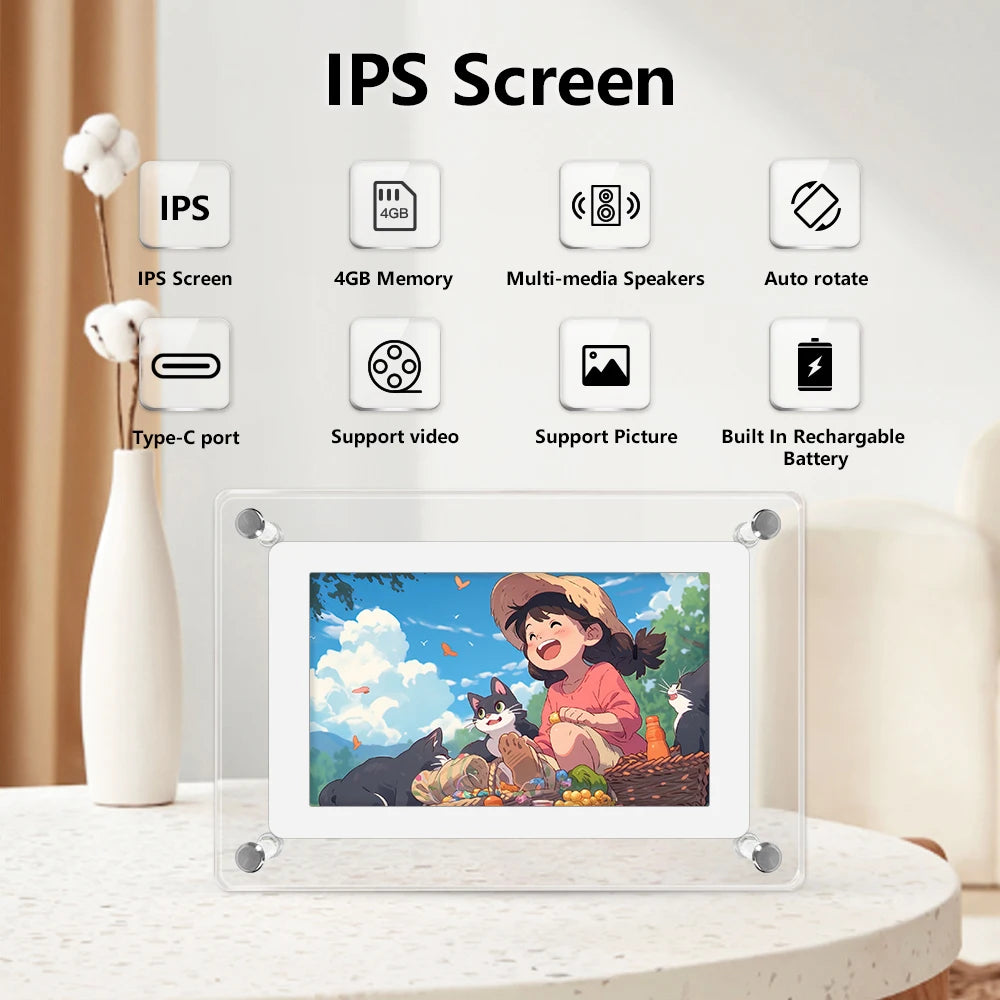 Acrylic Digital Photo Frame 5 and 7 Inch