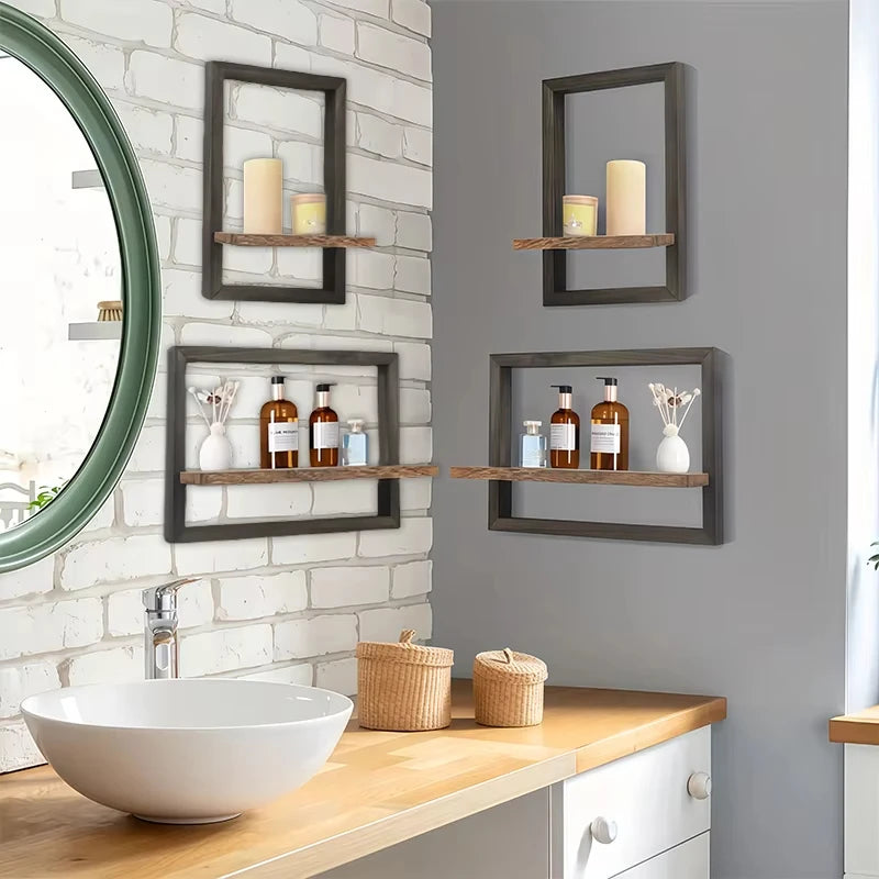 4pcs floating shelves, 15.78/8.18in long