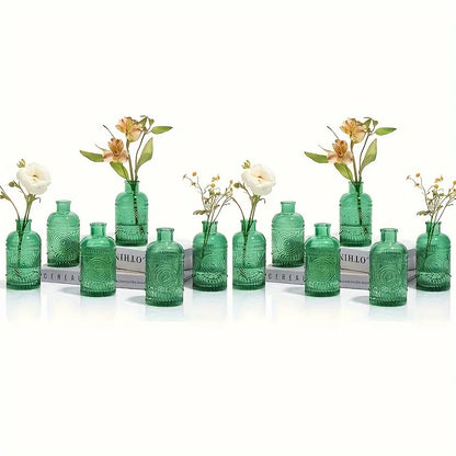 12 Pack Clear Vintage Glass Bud Vases
