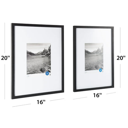 Black Gallery 2 PC Frame Set, Matted for 8"x10" Pictures