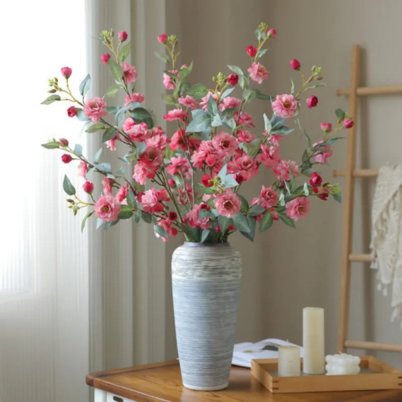 5pcs/set Camellia Silk Flower Long Branch
