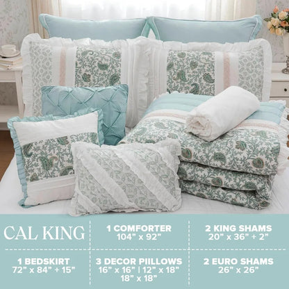 Cotton Shabby Chic Comforter 9 Piece Set