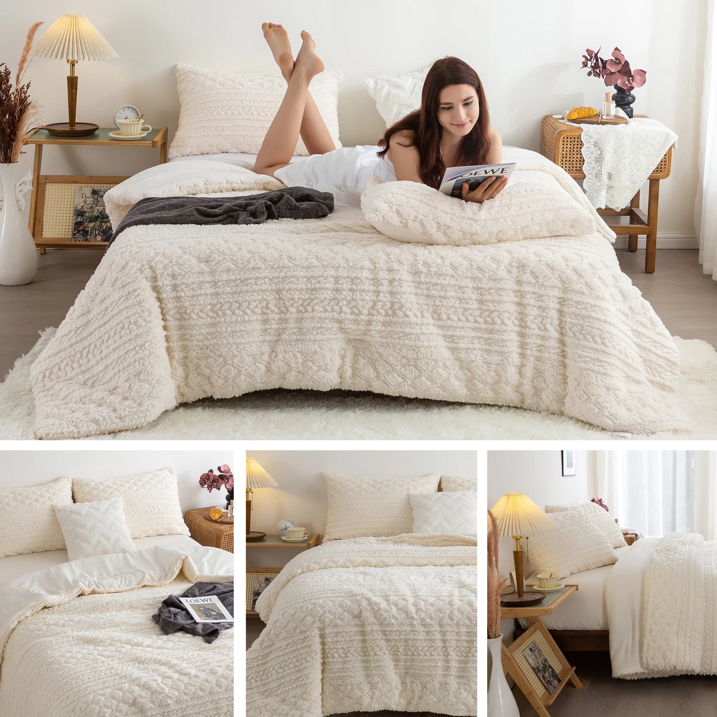 Plush Fleece Sherpa Cotton Comforter Set