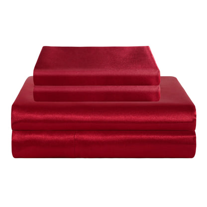 3 Pieces Silky Satin Cooling Sheet Set