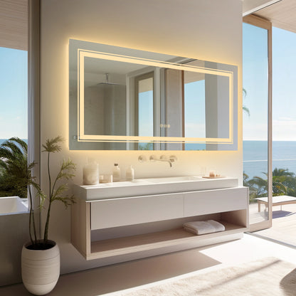Extra Large Bathroom Mirror LED Dimmable Anti-Fog