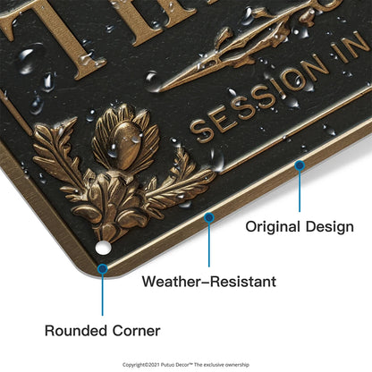 PORCH THERAPY Vintage Metal Tin Sign