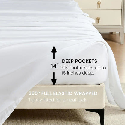 100% Egyptian Cotton Sheet Set 4Pc