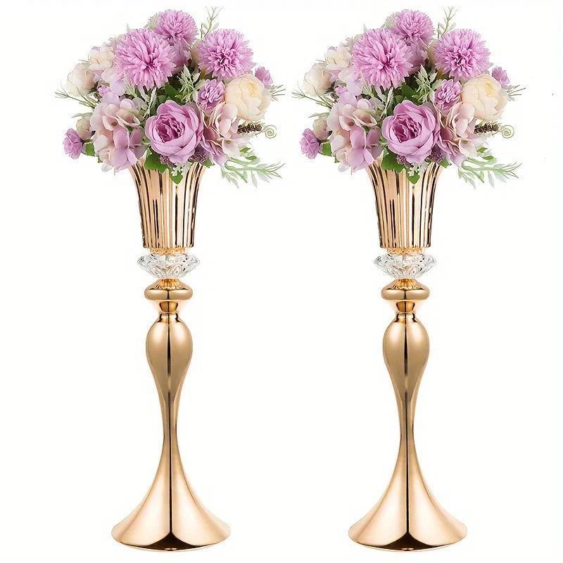 Set of 2/10 Crystal Flower Stands Centerpiece Vases
