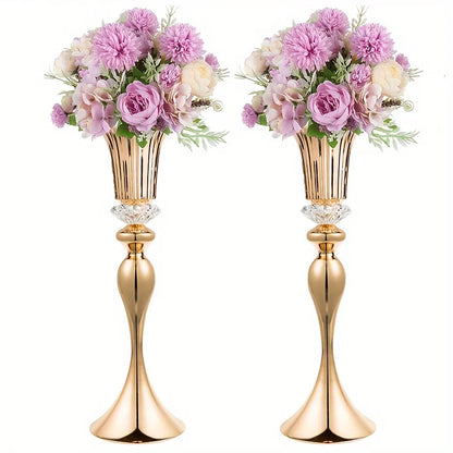 Set of 2/10 Crystal Flower Stands Centerpiece Vases