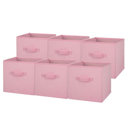 Collapsible Cube Fabric Storage Bins (10.5" x 10.5"), 6 Pack
