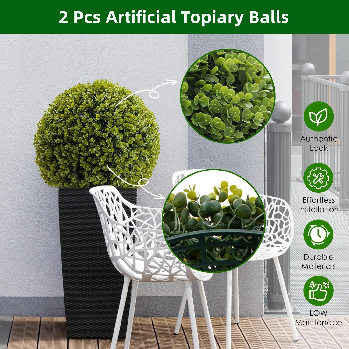 Topiary Balls Artificial Set of 2