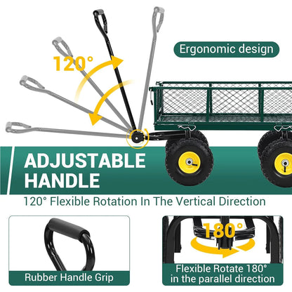 Heavy Duty Steel Garden Wagon Cart with 10" Tires