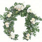 5.9ft Eucalyptus Willow Leaf Garland with Flowers