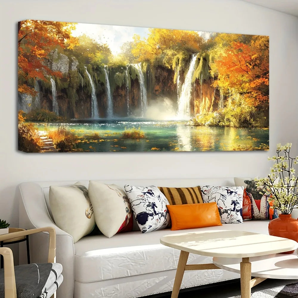 Fall waterfall painting