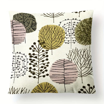 Set of 4 Abstract Flower Pillow Covers  18x18 Inches