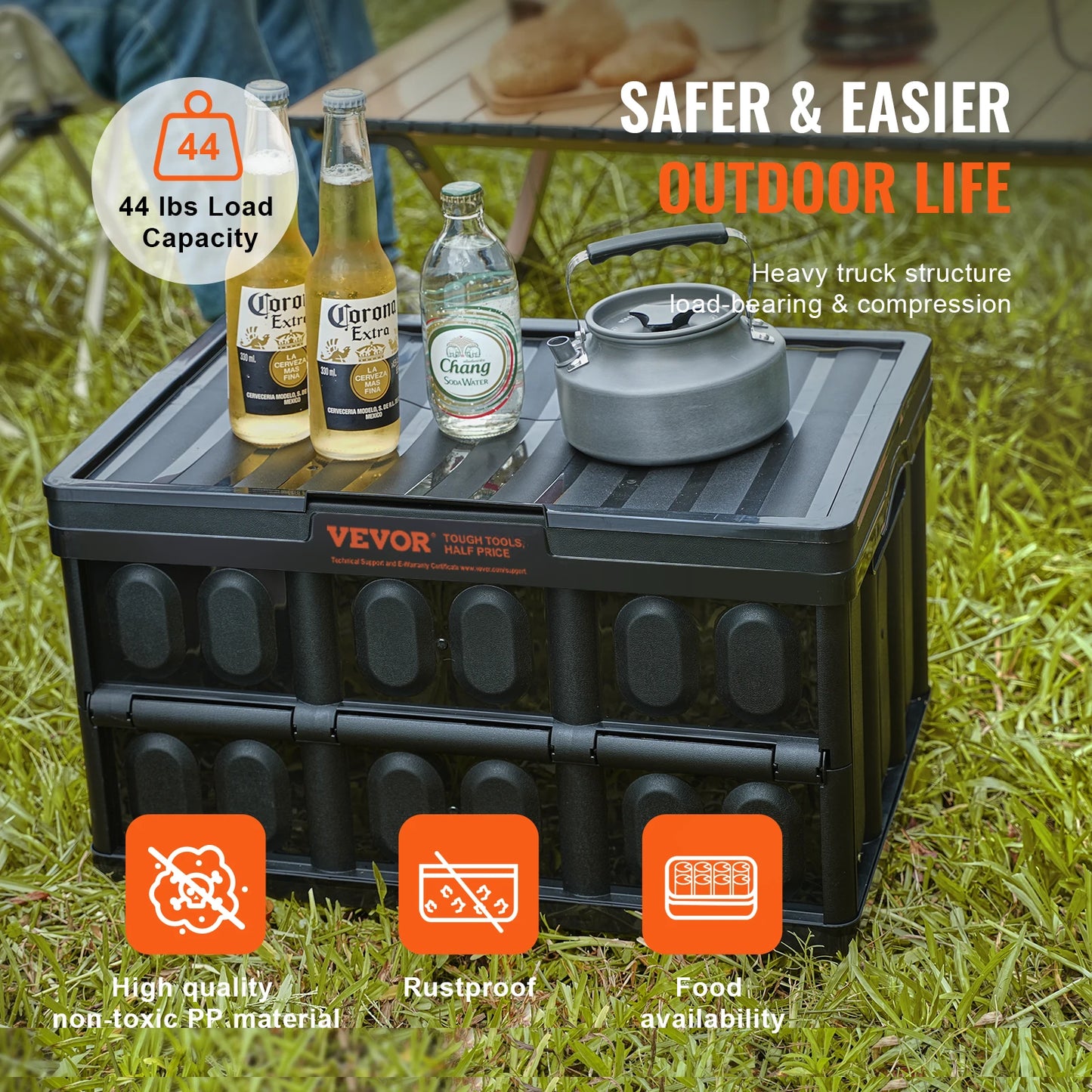 45L/65L Collapsible Storage Bins Folding Stackable