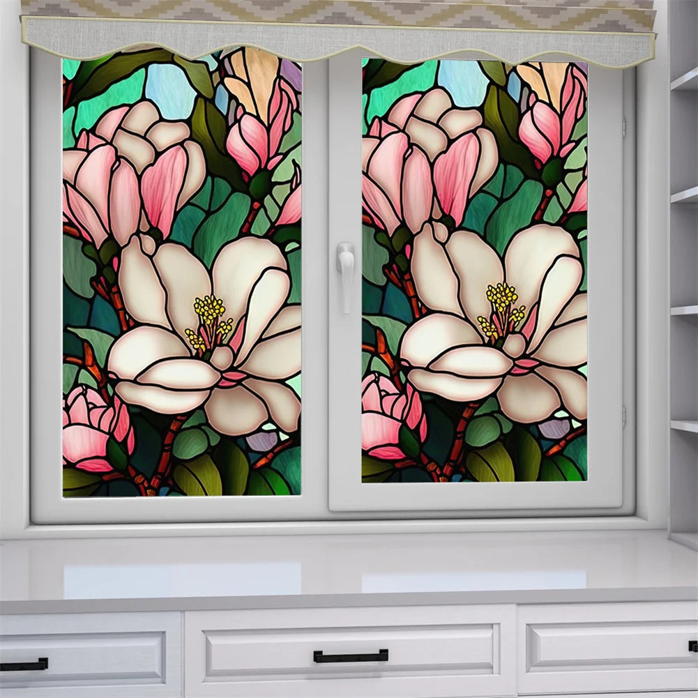 Colorful Retro Floral Window Film