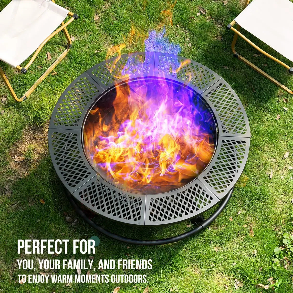 36 Inch Wood Burning Fire Pit with Grill