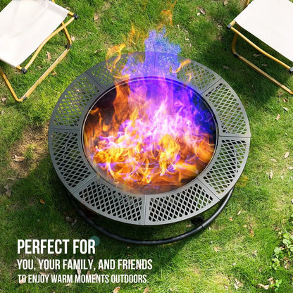 36 Inch Wood Burning Fire Pit with Grill