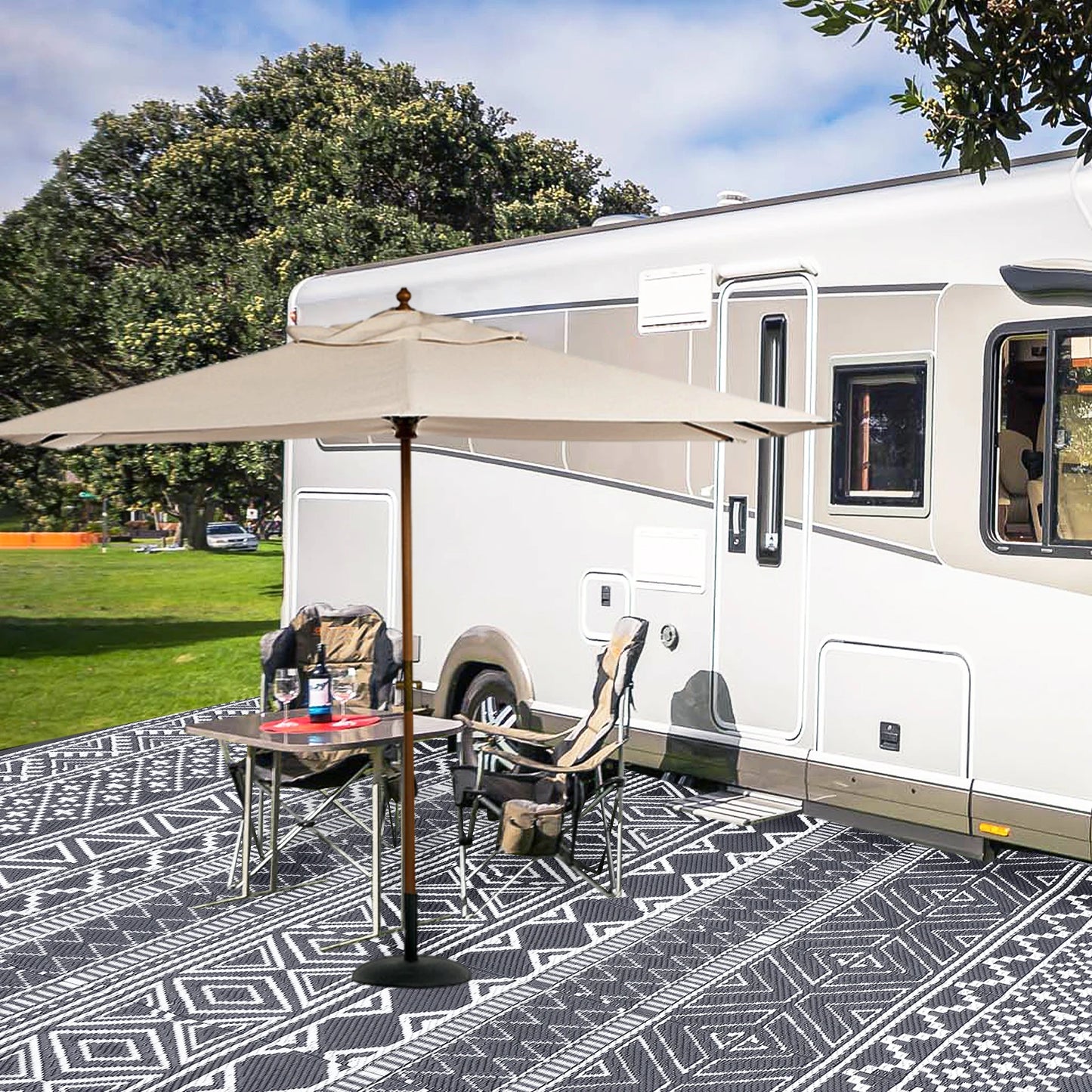 Outdoor Rug 5x8 Waterproof Reversible Patio Rug