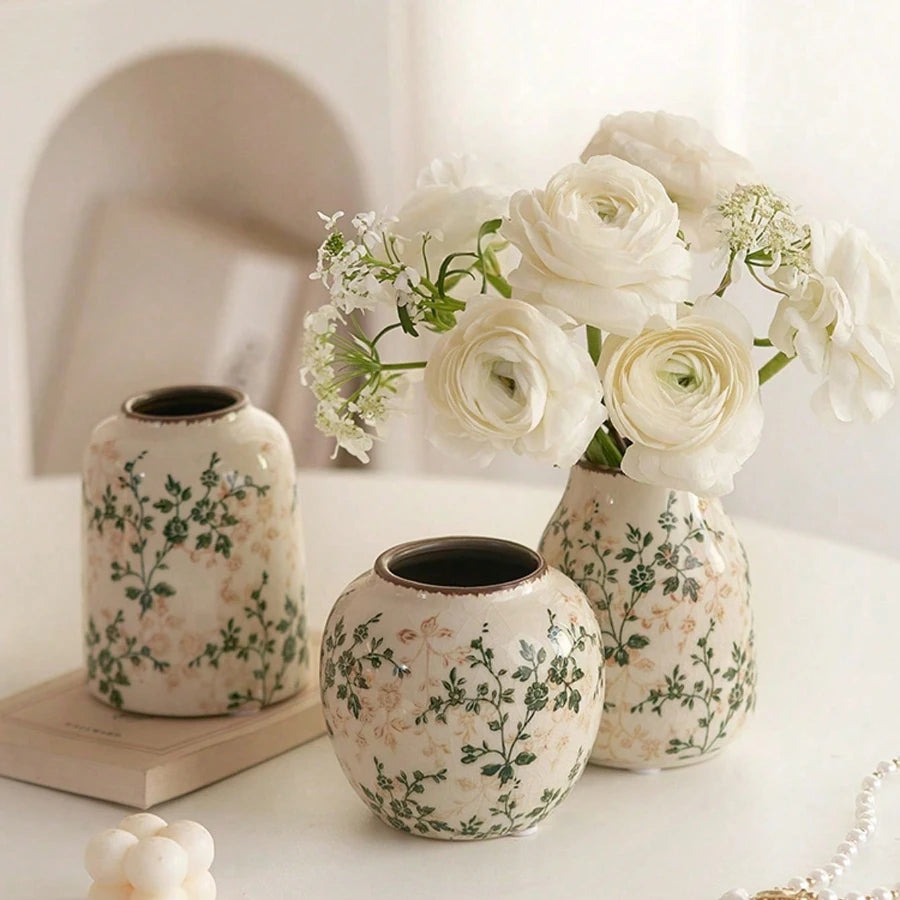 Ice Crackle Ceramic Vase Handmade