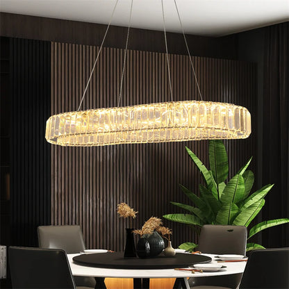 Modern Crystal Chandeliers Ring-Shaped Pendant Lights