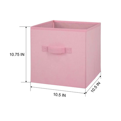 Collapsible Cube Fabric Storage Bins (10.5" x 10.5"), 6 Pack