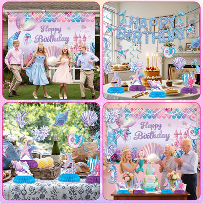 Mermaid Happy Birthday Banner