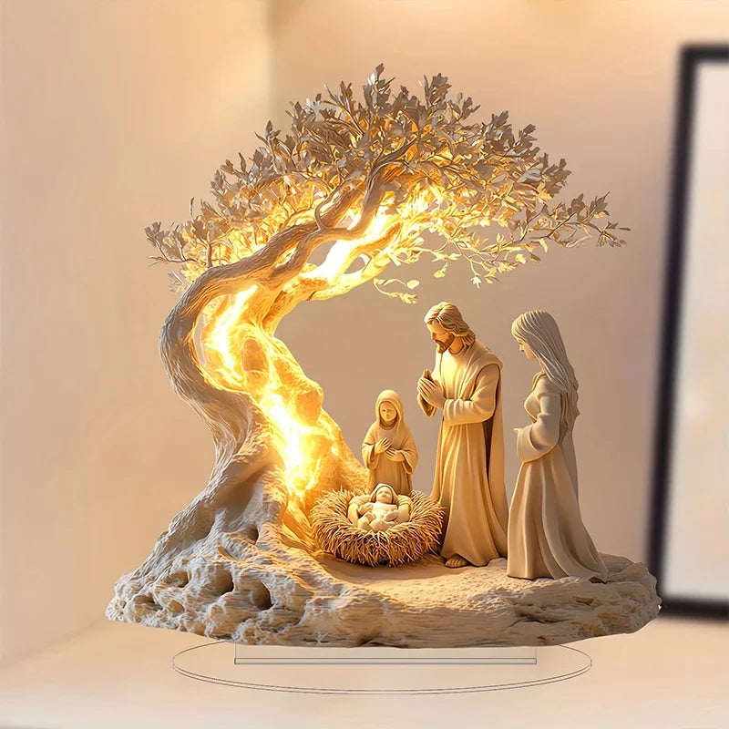 1Pc 2D Nativity Scene Figurine Tabletop Decor
