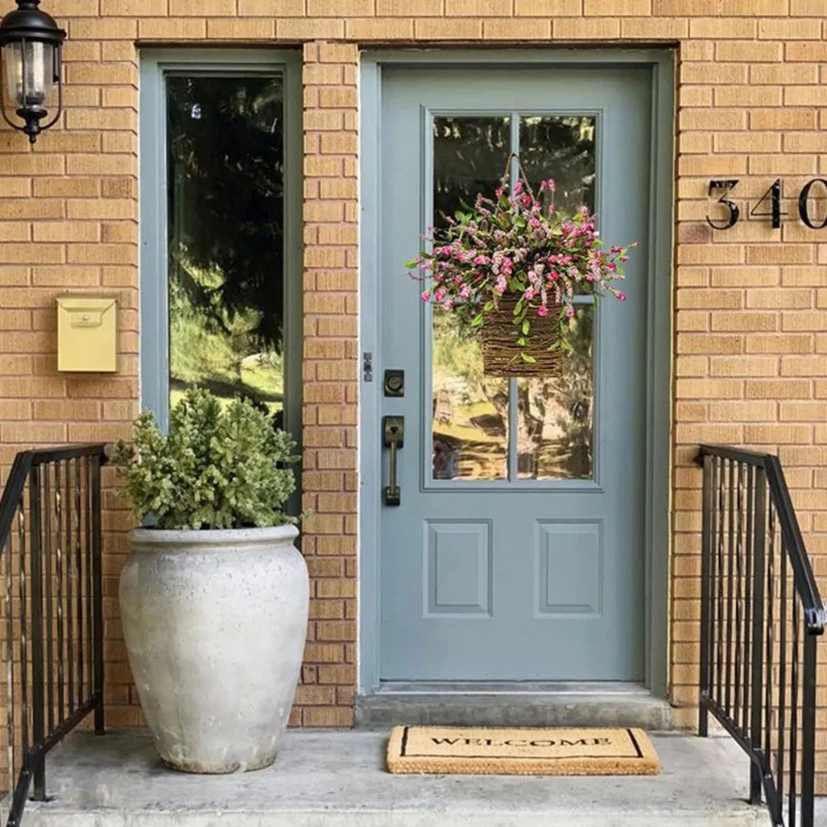 Wildflowers Door Hanging Basket Wreath