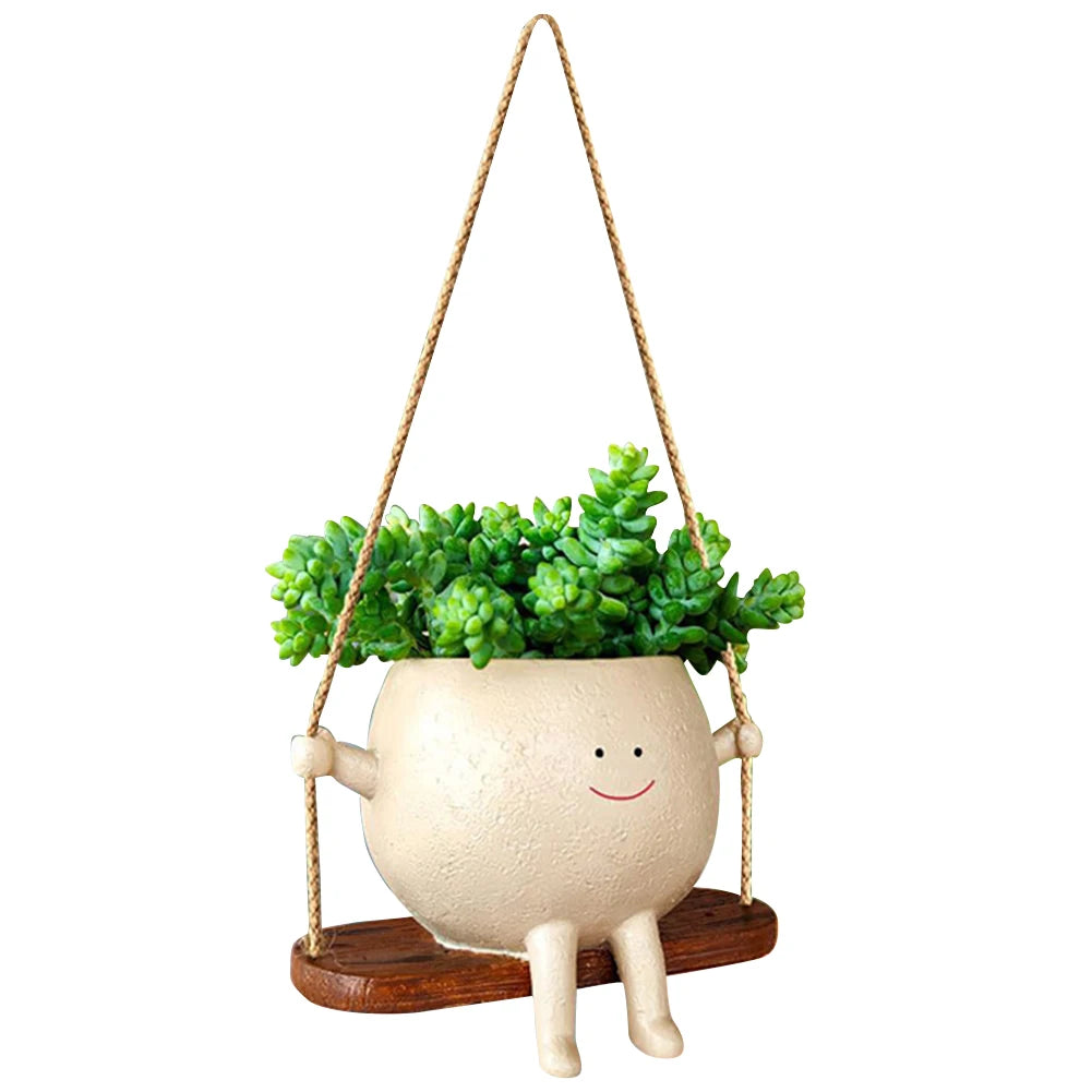 Smiling Face Planter  Wall Hanging