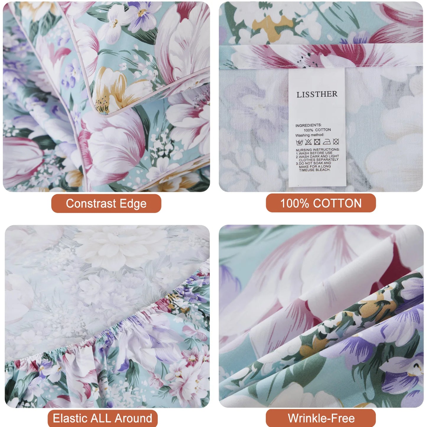 4pcs 600 TC 100% Egyptian Cotton Fitted Sheet Set