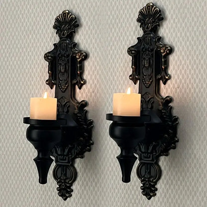 2pcs Wall-mounted Candle Holder Wrought Iron